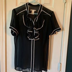 Charlotte Russe sheer ruffled blouse